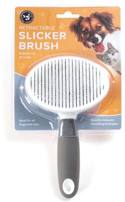 Show full view: Precious Tails Retractable Dog & Cat Slicker Brush, Gray White slide 9 of 9