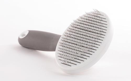 Show full view: Precious Tails Retractable Dog & Cat Slicker Brush, Gray White slide 4 of 9