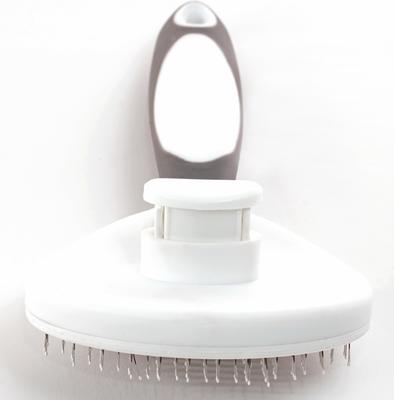 Show full view: Precious Tails Retractable Dog & Cat Slicker Brush, Gray White slide 2 of 9