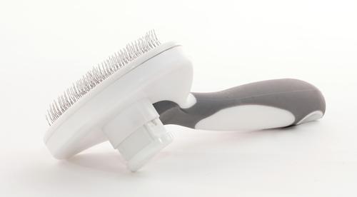 Show full view: Precious Tails Retractable Dog & Cat Slicker Brush, Gray White slide 5 of 9