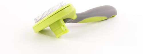 Show full view: Precious Tails Retractable Dog & Cat Slicker Brush, Gray Lime slide 3 of 9