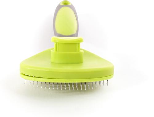 Show full view: Precious Tails Retractable Dog & Cat Slicker Brush, Gray Lime slide 2 of 9