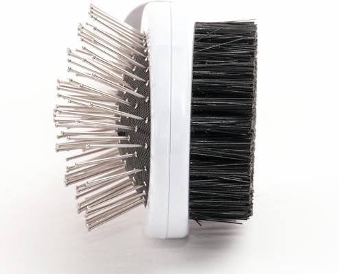 Show full view: Precious Tails Double Sided Soft Bristles Dog & Cat Slicker Brush, Gray White slide 5 of 10