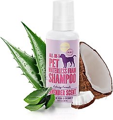 Precious Tails 2-in-1 Calming Waterless Shampoo Dog Grooming Foam, Lavender Scented