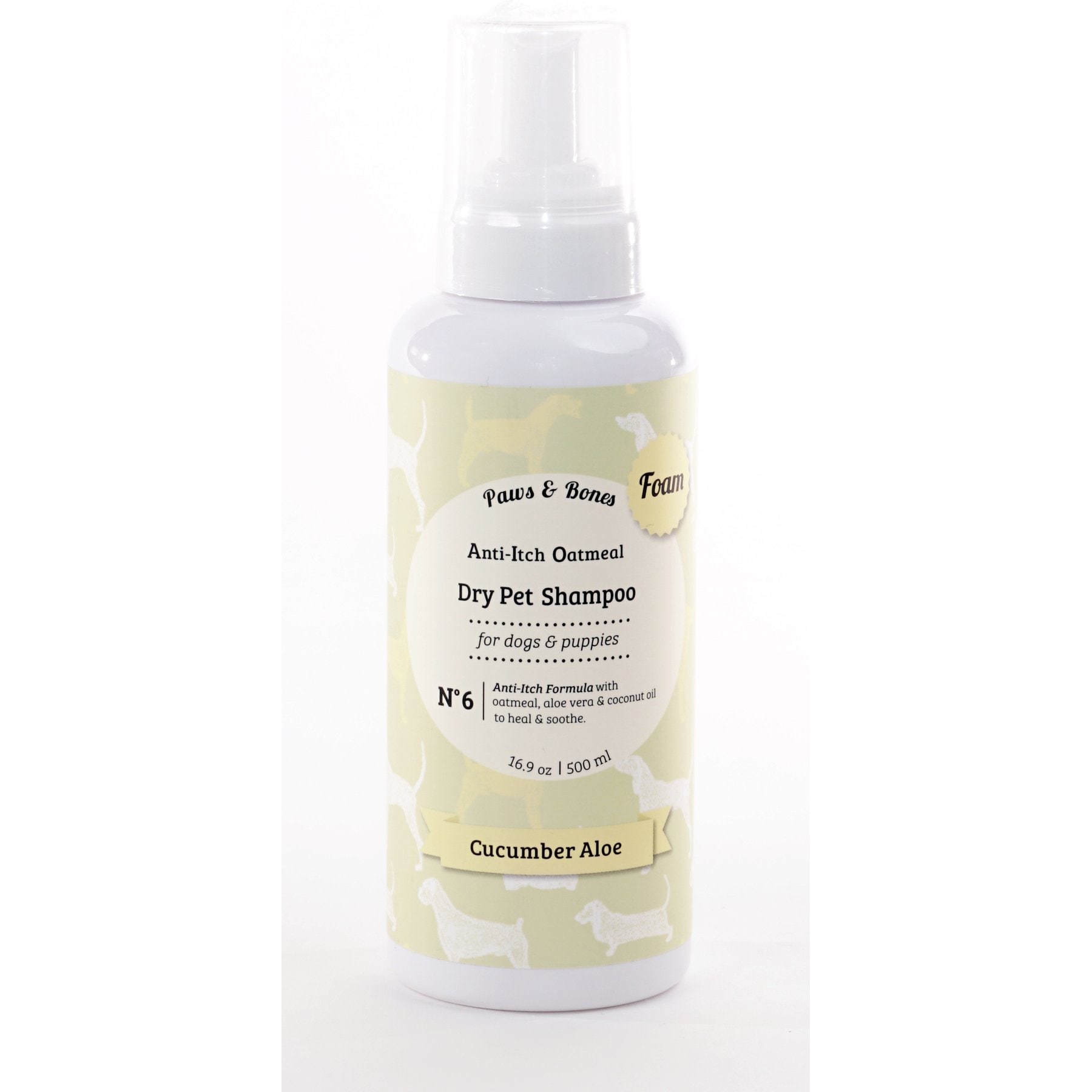 Precious Tails Anti-Itch Oatmeal Dry Dog Shampoo, Cucumber Aloe Scented