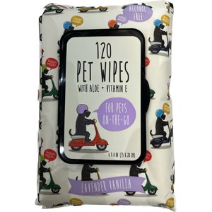 Precious Tails On-the-Go Dog Grooming Wipes, Lavender Vanilla Scented, 120 count