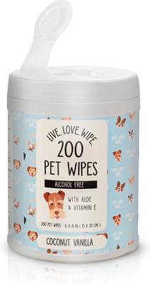Show full view: Precious Tails Live. Love. Wash. Dog Grooming Wipes, Coconut Vanilla Scented, 200 count slide 2 of 6