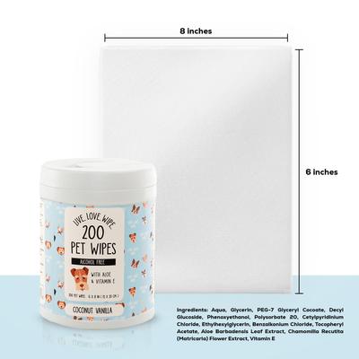 Show full view: Precious Tails Live. Love. Wash. Dog Grooming Wipes, Coconut Vanilla Scented, 200 count slide 3 of 6