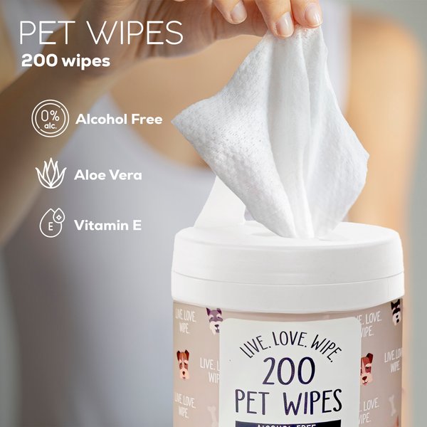 Precious Tails Live. Love. Wash. Dog Grooming Wipes, Unscented
