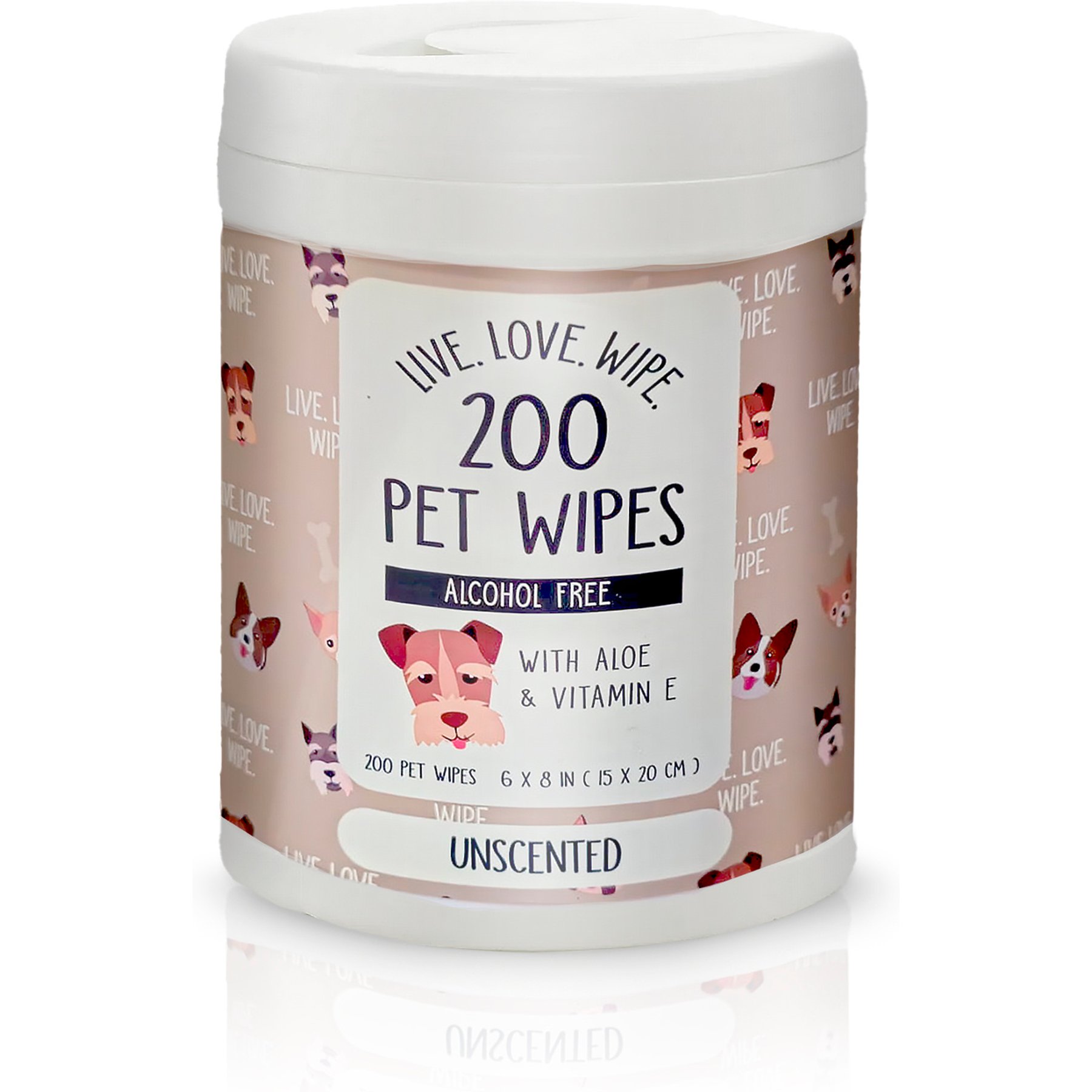 Precious Tails Live. Love. Wash. Dog Grooming Wipes, Unscented, 200 count