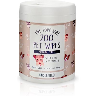 Precious Tails Precious Tails Live. Love. Wash. Dog Grooming Wipes, Unscented, 200 count