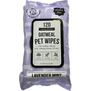 Precious Tails Aloe, Coconut Oil & Vitamin E Dog Grooming Wipes, Lavender Mint Scented, 120 count