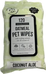 Precious Tails Aloe, Coconut Oil & Vitamin E Dog Grooming Wipes, Coconut Aloe Scented, 120 count