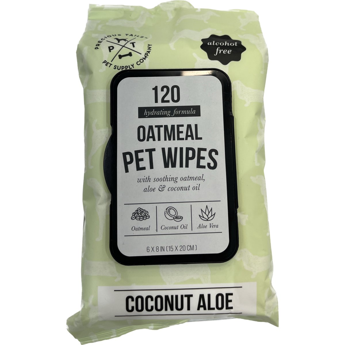 Precious Tails Aloe, Coconut Oil & Vitamin E Dog Grooming Wipes, Coconut Aloe Scented, 120 count