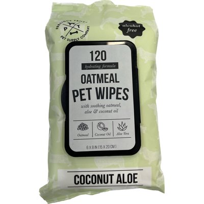 Precious Tails Precious Tails Aloe, Coconut Oil & Vitamin E Dog Grooming Wipes, Coconut Aloe Scented, 120 count