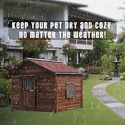 KZLAA Solid Pine Wood Dog House, Red Wood, X-Large slide 2 of 9