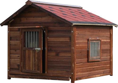 Show full view: KZLAA Solid Pine Wood Dog House, Red Wood, XX-Large slide 9 of 11