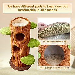 KZLAA Elizha 49-in Solid Wood Modern Cat Tree & Condo, Green slide 2 of 5