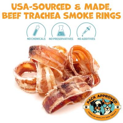 Show full view: Pack Approved Beef Trachea Smoke Ring Dog Chews, 10-oz pack slide 3 of 7