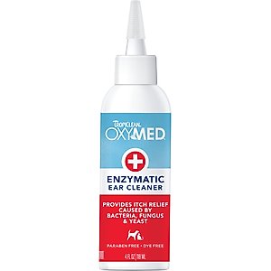 TropiClean OxyMed Enzymatic Dog & Cat Ear Cleaner, 4-fl oz