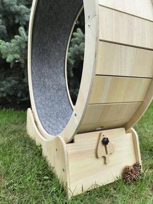 Show full view: One for Pets Real Oak Treadmill Cat Exercise Wheel Toy, Brown, Small slide 2 of 5