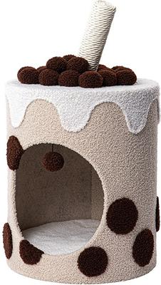 Show full view: Happy & Polly Boba Tea Cup Orthopedic Removable Cushion Cat Bed slide 9 of 12