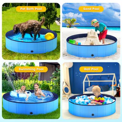 Show full view: Niubya Collapsible Dog Swimming Pool, Blue, 80 x 16-in slide 8 of 9