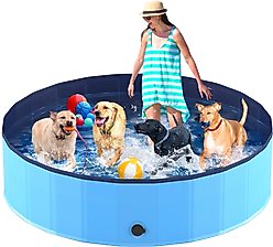 Niubya Collapsible Dog Swimming Pool, Blue, 6X-L
