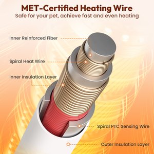 Niubya Dog & Cat Heating Pad with Removable Cover, Lake Blue, Large