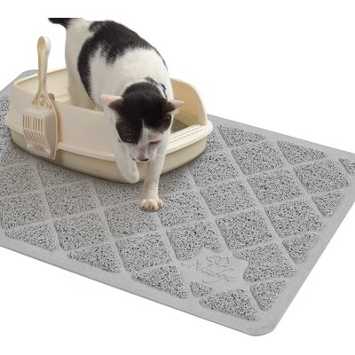 Niubya Niubya Premium Cat Litter Mat, Grey, 23 x 14-in