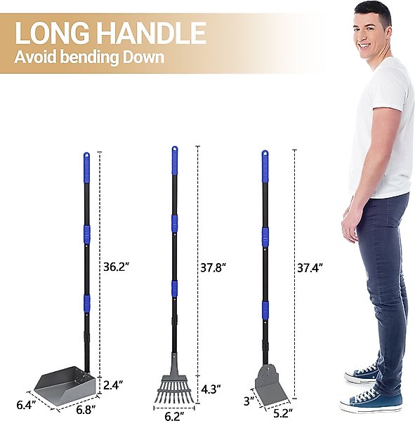 Show full view: Heeyoo Stainless Steel Spade Poop Scooper Set, Blue slide 3 of 7