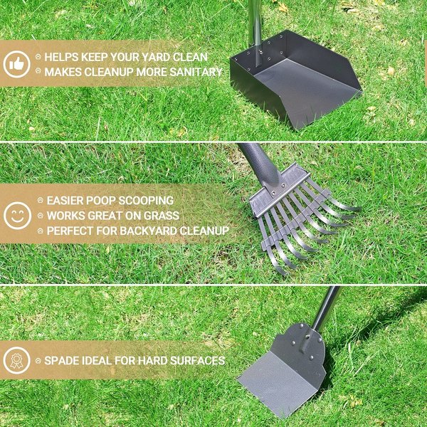 Show full view: Heeyoo Stainless Steel Spade Poop Scooper Set, Stainless Steel slide 5 of 7