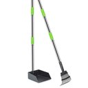 Niubya Dog Stainless Steel Rake Pooper Scooper Set, Silver & Green