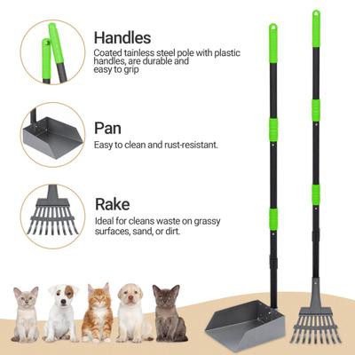 Show full view: Niubya Dog Stainless Steel Rake Pooper Scooper Set, Black & Green slide 3 of 10