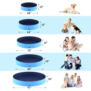 Niubya Collapsible Dog Swimming Pool, Blue, 72 x 12-in