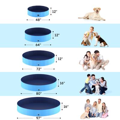 Show full view: Niubya Collapsible Dog Swimming Pool, Blue, 80 x 16-in slide 7 of 9