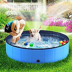 Niubya Collapsible Dog Swimming Pool, Blue, 80 x 16-in slide 2 of 7