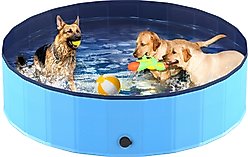 Niubya Collapsible Dog Swimming Pool, Blue, 80 x 16-in