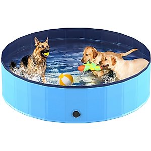 Niubya Collapsible Dog Swimming Pool, Blue, 80 x 16-in