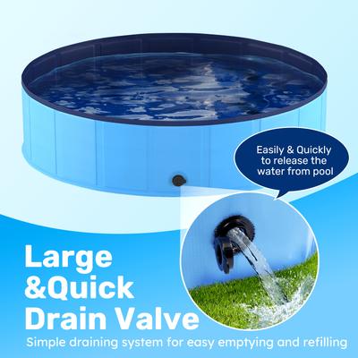 Show full view: Niubya Collapsible Dog Swimming Pool, Blue, 80 x 16-in slide 4 of 9