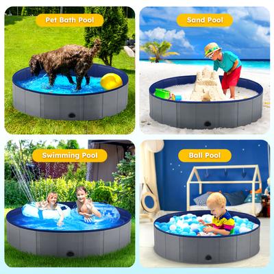 Show full view: Niubya Collapsible Dog Swimming Pool, Grey, 72 x 12-in slide 8 of 9