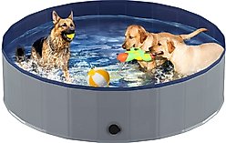 Niubya Collapsible Dog Swimming Pool, Grey, 72 x 12-in