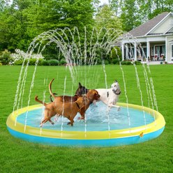 Heeyoo Splash Pad Dog Water Toy, Yellow & Blue, 60-in slide 2 of 7