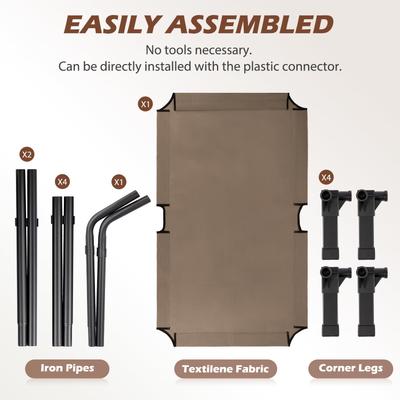 Show full view: Heeyoo Elevated Cooling Dog Bed, Brown, XX-Large slide 7 of 9