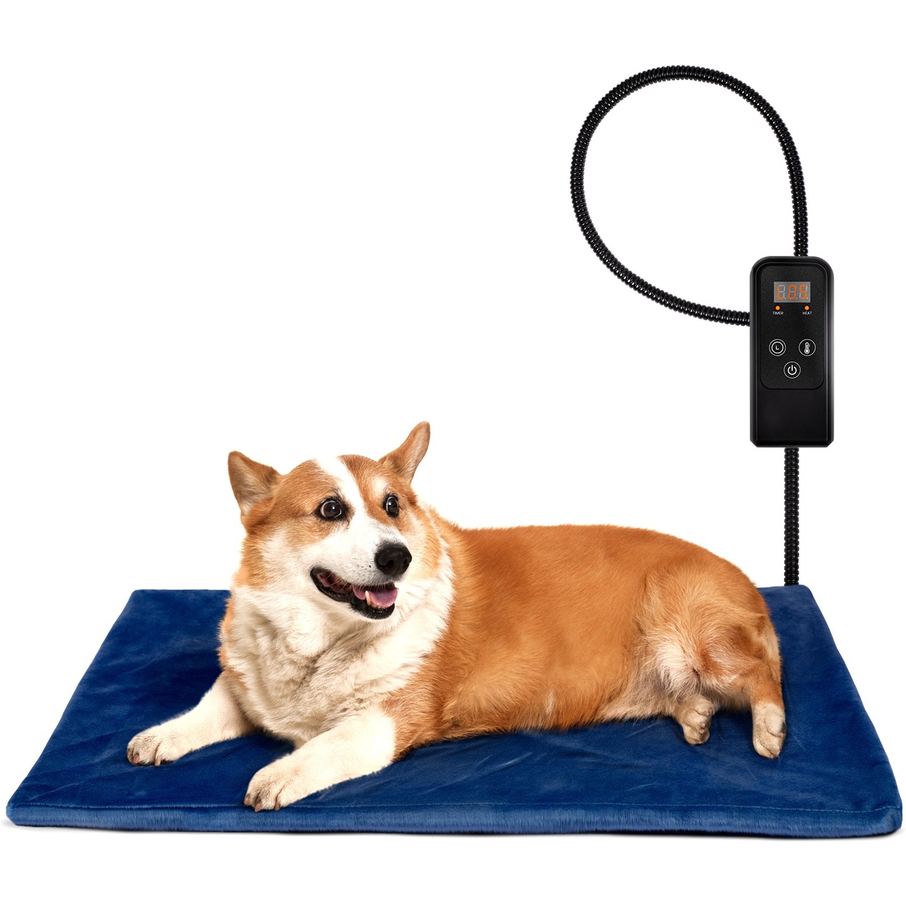 Niubya Dog & Cat Heating Pad with Removable Cover, Navy, Medium