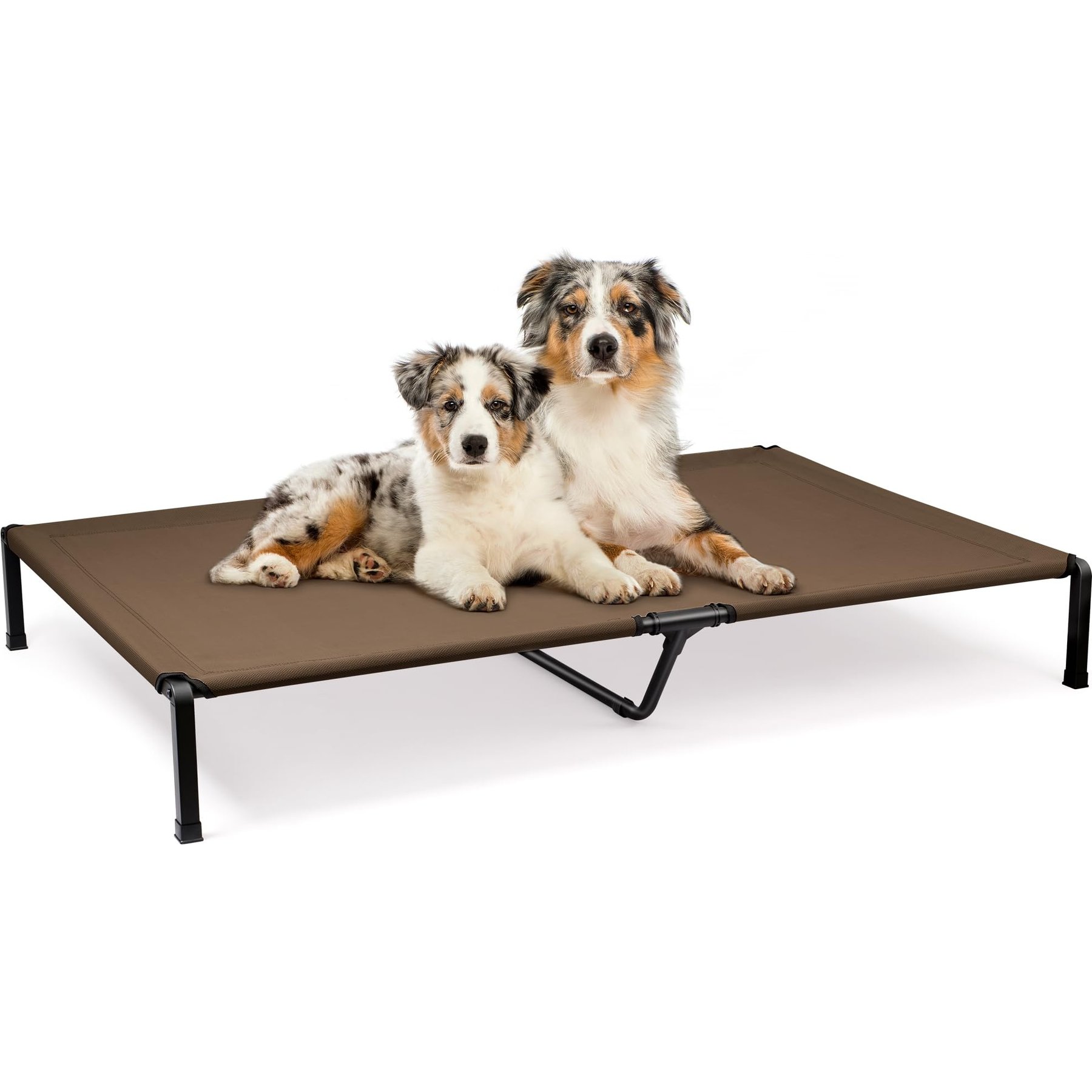 Niubya Steel Frame Elevated Cooling Dog Bed, Brown, 60 x 37 x 8-in