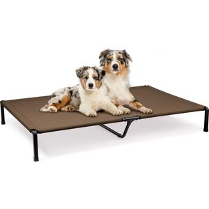 Niubya Steel Frame Elevated Cooling Dog Bed, Brown, 60 x 37 x 8-in