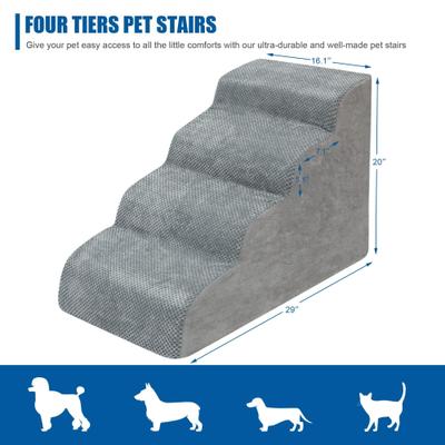 Show full view: Niubya High Density Foam Dog Stairs, Grey, 4 steps slide 2 of 8