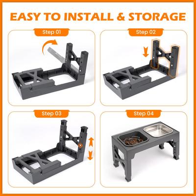 Show full view: Heeyoo Elevated Dog Bowl Set, 2 bowls, 5-cup, Grey slide 7 of 8