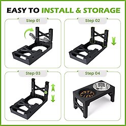 Heeyoo Elevated Dog Bowl Set, 3 bowls, 5-cup, Black slide 2 of 7